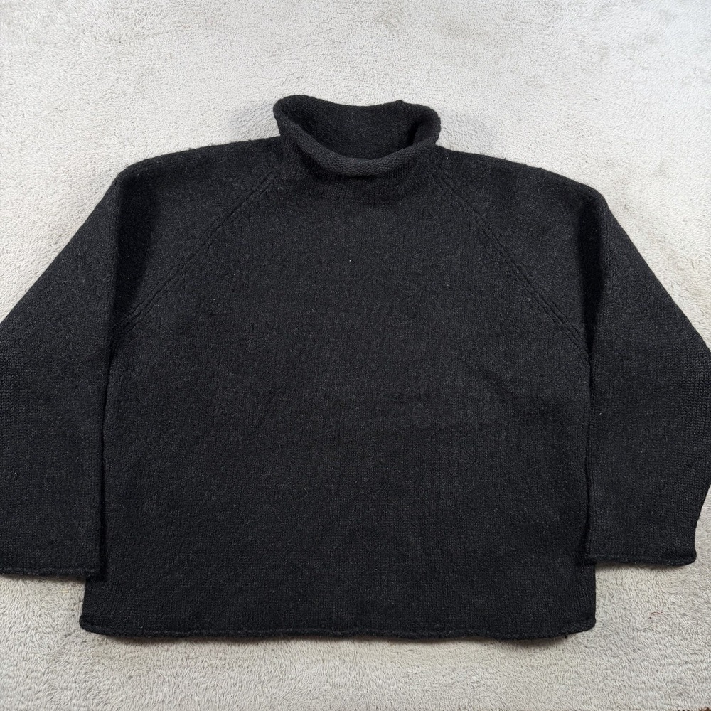 VTG J Crew Roll Neck Sweater Mens XL Grey 100% Wool Heavy Fisherman Oarsman